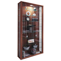 VITRINE  in Nussbaumfarben - Nussbaumfarben/Schwarz, Design, Glas/Holzwerkstoff (59/114/18cm) - MID.YOU