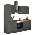 KÜCHENBLOCK   in Graphitfarben  - Schwarz/Graphitfarben, Basics, Holzwerkstoff/Metall (240/211/60cm) - Xora