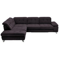 ECKSOFA in Chenille Schwarz  - Chromfarben/Schwarz, Design, Textil/Metall (260/310cm) - Beldomo Speed