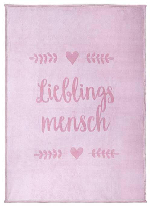 Kuscheldecke Sophia Rosa 130x170 Cm Schriftzug