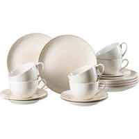 KAFFEESERVICE Creme, Weiß Cara 18-teilig  - Creme/Weiß, KONVENTIONELL, Keramik (28,5/23/19cm) - Ritzenhoff Breker