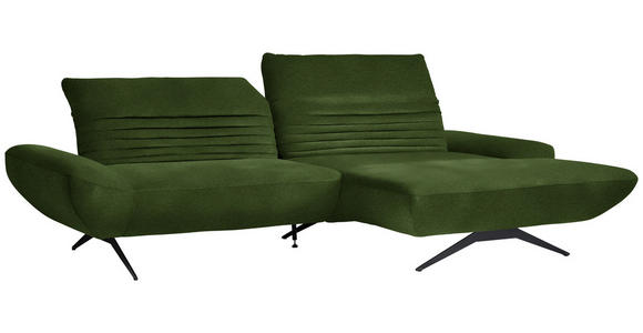 ECKSOFA  in Teddystoff Dunkelgrün  280/170-195 cm  - Dunkelgrün/Schwarz, Design, Textil/Metall (280/170-195cm) - Dieter Knoll