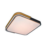 STROPNÍ LED SVÍTIDLO, 42/8,5/42 cm - černá/barvy buku, Basics, kov/plast (42/8,5/42cm) - Rabalux