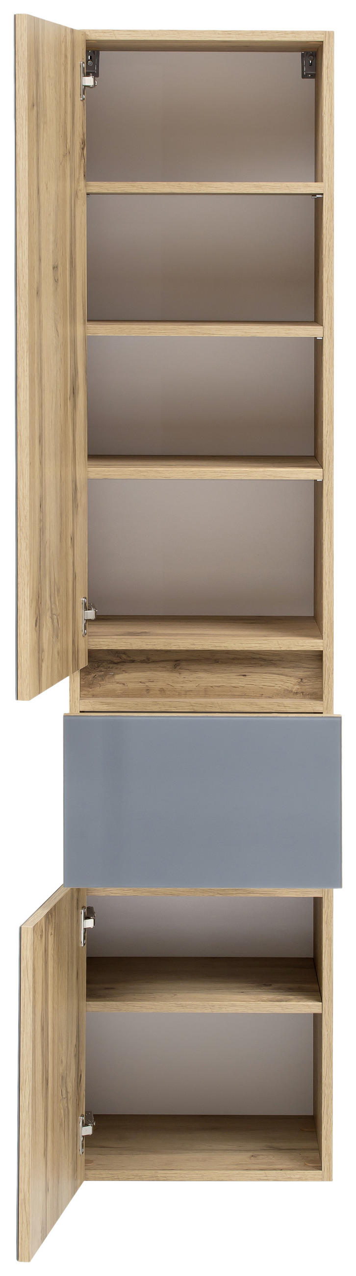 BADEZIMMER  in 120 cm  - Weiss/Eichefarben, Konventionell, Glas/Holzwerkstoff (120cm) - Held