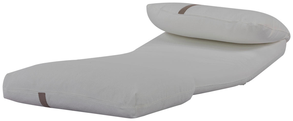 SCHLAFSESSEL Webstoff Weiß    - Hellbraun/Weiß, MODERN, Textil (78/58/82cm) - Livetastic