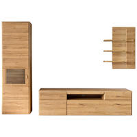 WOHNWAND  in Eichefarben  300/206/52 cm  - Eichefarben, KONVENTIONELL, Glas/Holzwerkstoff (300/206/52cm) - Cantus
