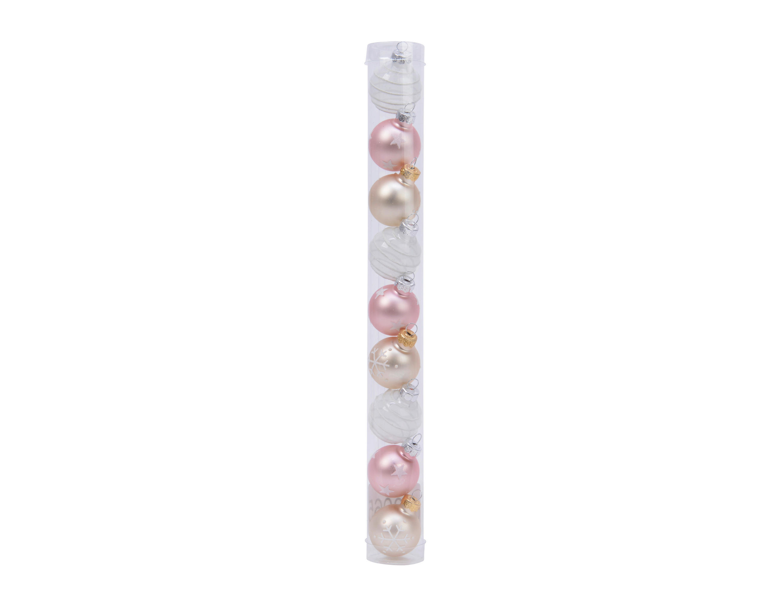 SET KUGLI ZA JELKU - providno/šampanjac, Lajfstajl, staklo (3cm)