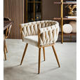 ARMLEHNSTUHL  in Samt  - Beige/Goldfarben, LIFESTYLE, Textil/Metall (60/78/55cm) - Ambia Home