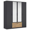 KLEIDERSCHRANK in Grau, Eiche Artisan  - Eiche Artisan/Grau, Basics, Holzwerkstoff/Metall (181/210/54cm) - Boxxx