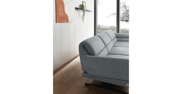 ECKSOFA  in Flachgewebe Hellblau  279-327/176-217 cm  - Schwarz/Hellblau, Design, Textil/Metall (279-327/176-217cm) - Dieter Knoll