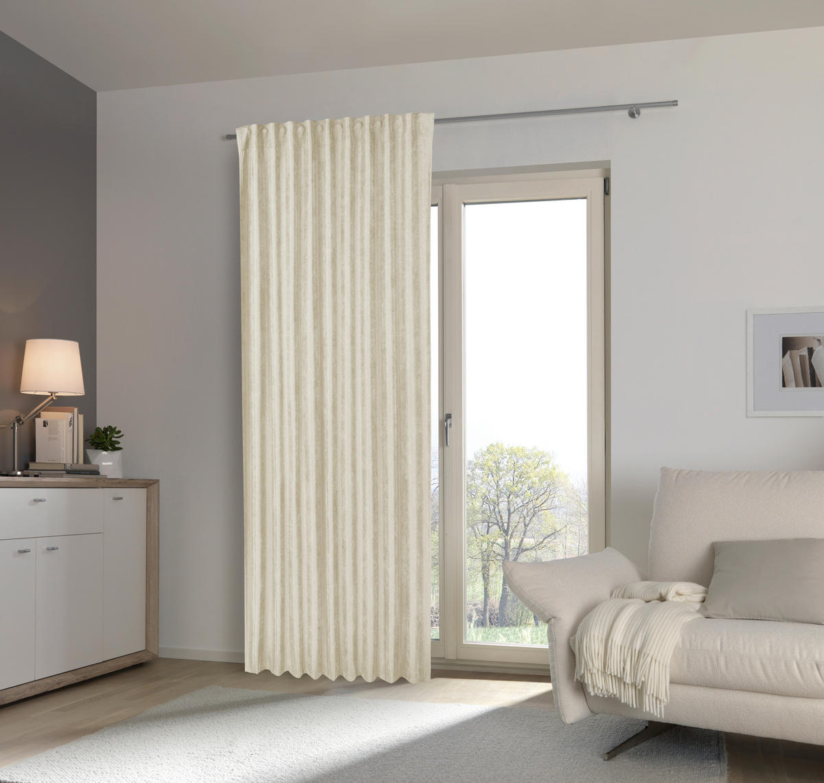 KONČANA ZAVESA  neprosojno   140/245 cm  - bež, Konvencionalno, tekstil (140/245cm) - Esposa