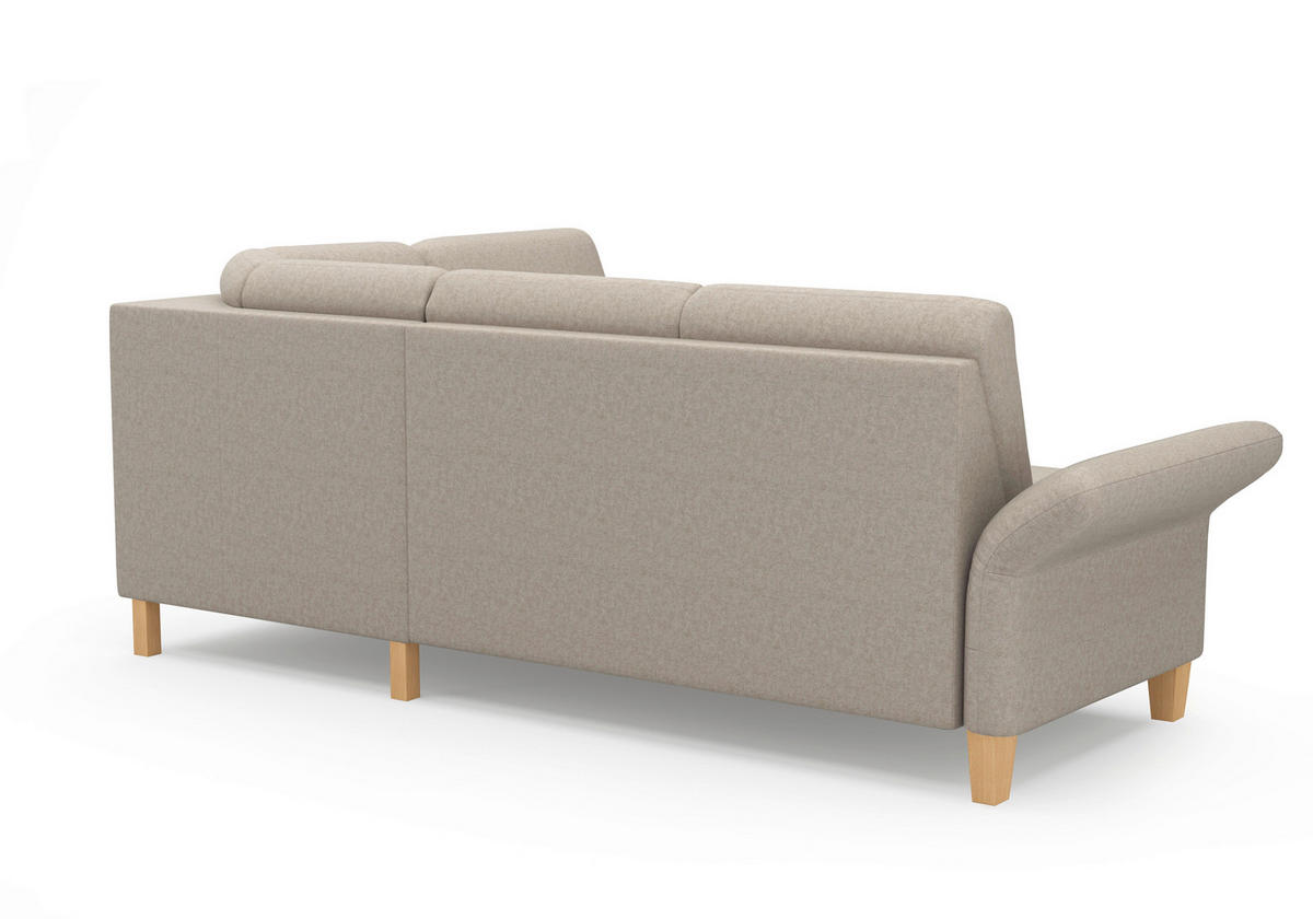ECKSOFA ROCHELLE E Taupe Flachgewebe  - Taupe/Eichefarben, KONVENTIONELL, Holz/Textil (240/216cm) - Sit & More