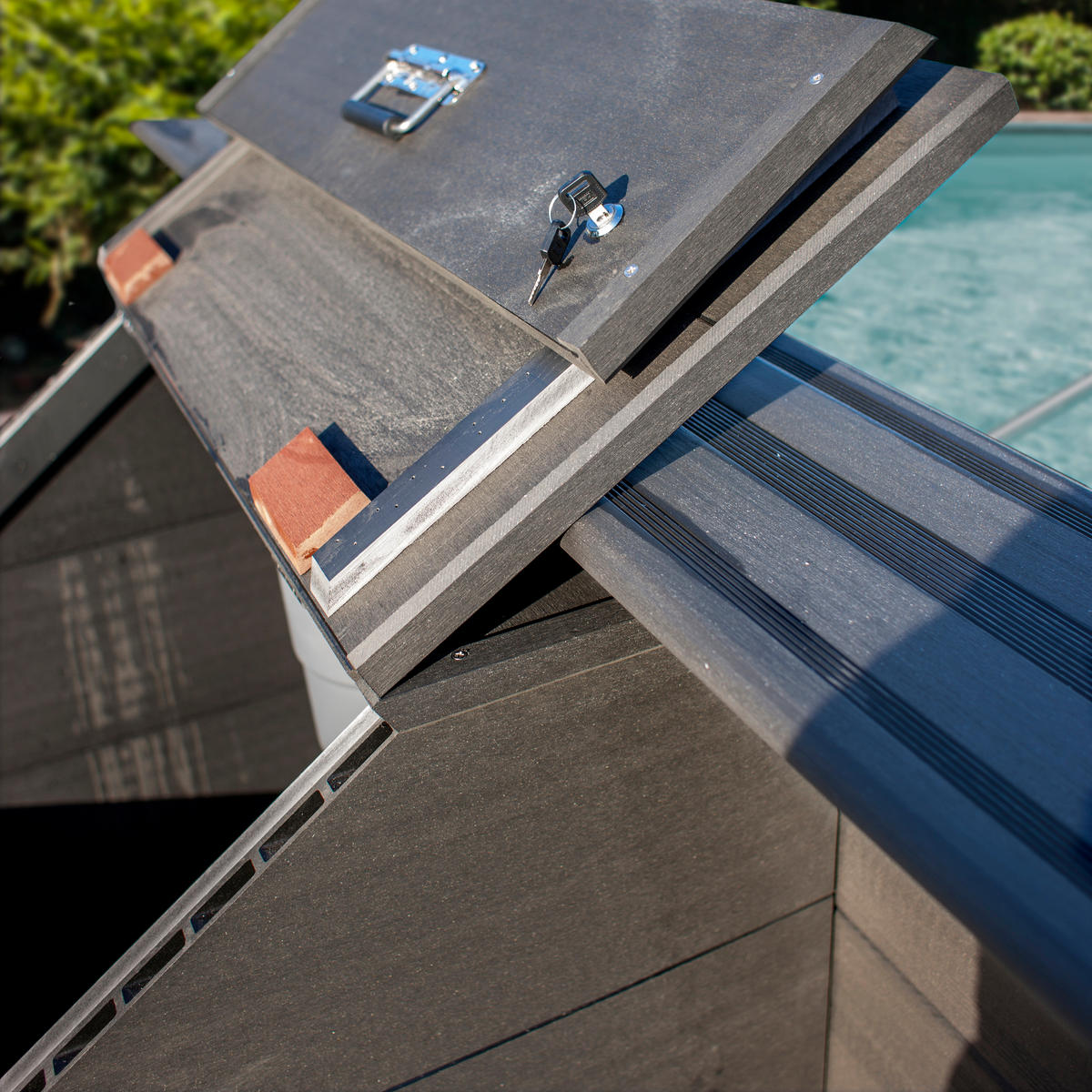 POOL-TECHNIKRAUM 2024  - Grau, KONVENTIONELL, Holzwerkstoff (80/89/60cm) - Gre