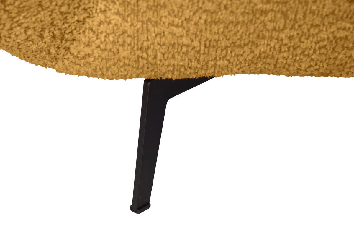 ECKSOFA 318/217 cm  in Bouclé Currygelb Zierkissen, Rückenkissen, Rücken echt  318/217 cm  - Currygelb/Schwarz, MODERN, Textil/Metall (318/217cm) - Carryhome