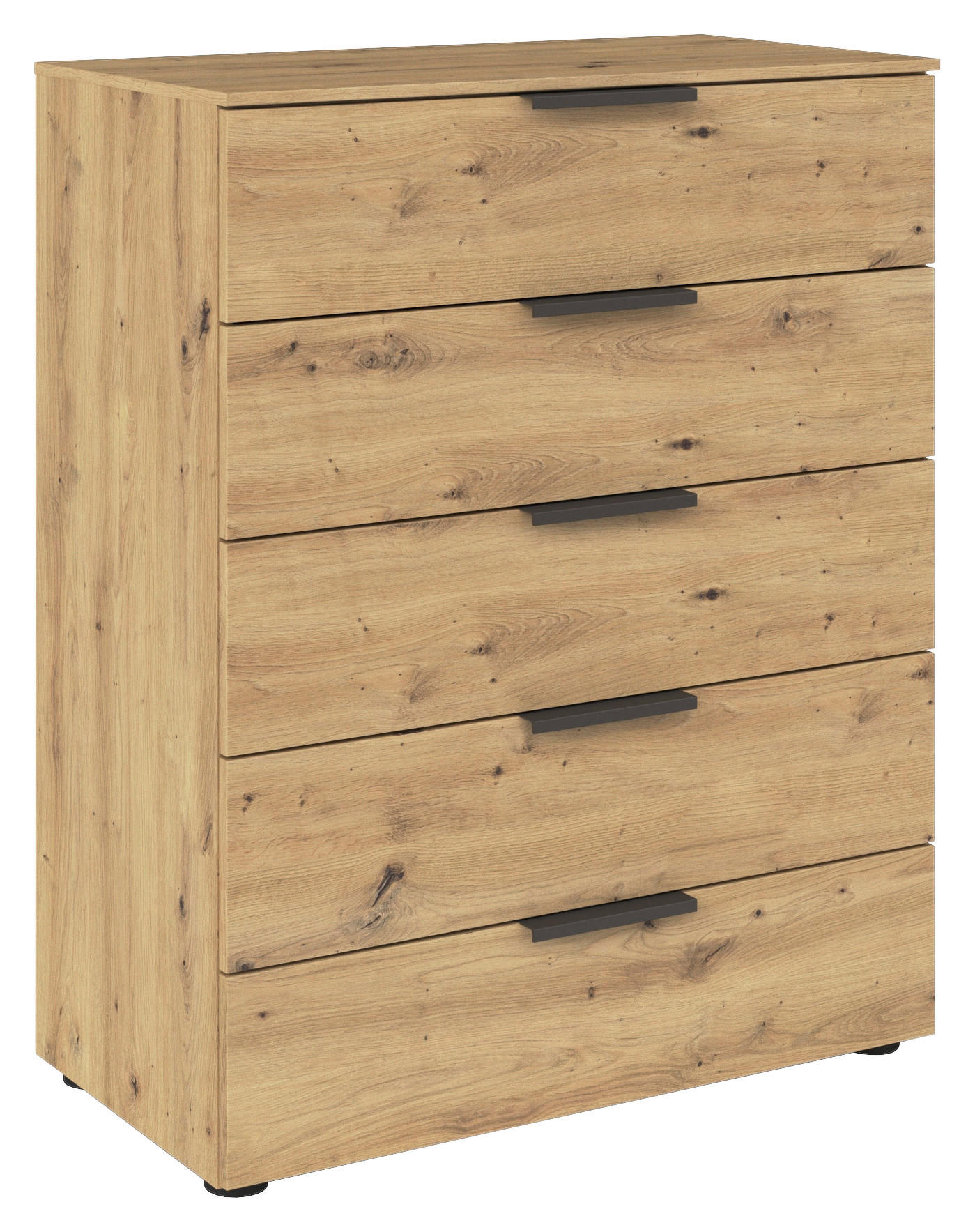 KOMMODE 80/100/42 cm  in Graphitfarben, Eiche Artisan  - Graphitfarben/Schwarz, Modern, Holzwerkstoff/Metall (80/100/42cm) - Rauch Möbel