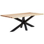 ESSTISCH in Holz, Metall 200/100/75 cm  - Eschefarben/Schwarz, LIFESTYLE, Holz/Metall (200/100/75cm) - Linea Natura