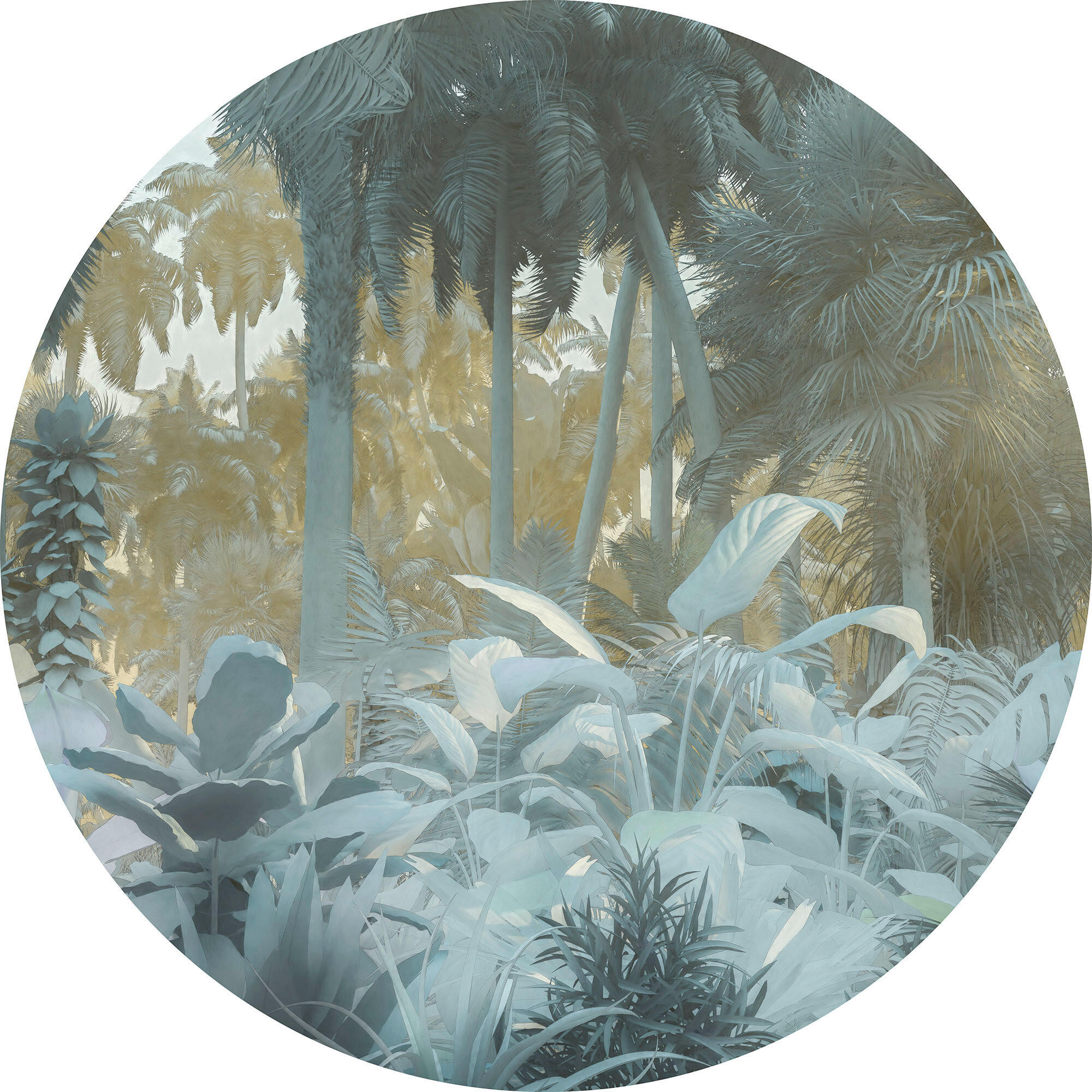 Komar Vliestapete Komar Dot Exotic Jungle Grau, Grün, Weiß