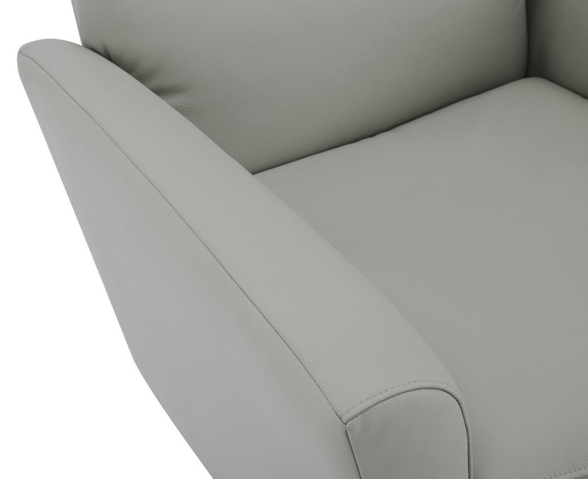 RELAXAČNÉ KRESLO, textil, koža, sivá - čierna/sivá, Design, kov/koža (76/104/77cm) - Livetastic