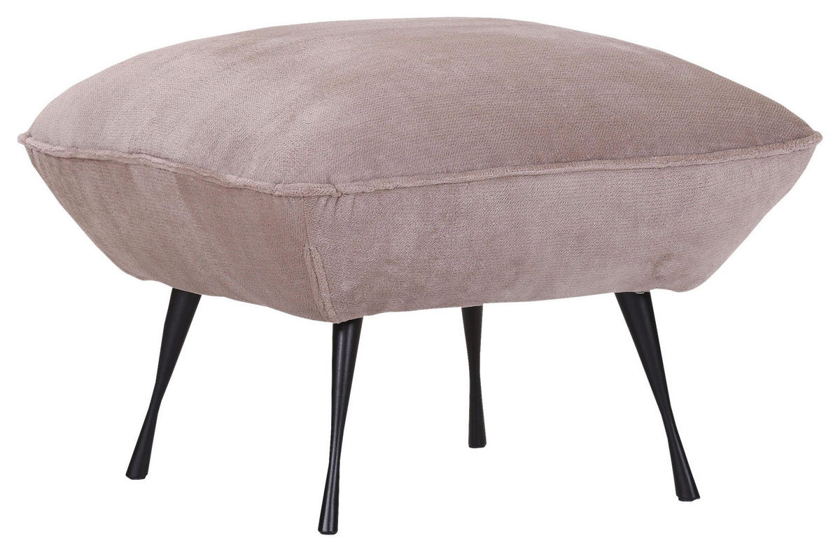 HOCKER in Textil Beige  - Beige/Schwarz, Konventionell, Textil/Metall (60/49/53cm) - MID.YOU