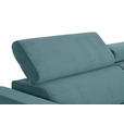 ECKSOFA Türkis Feincord  - Türkis/Schwarz, Design, Textil/Metall (280/205cm) - Xora
