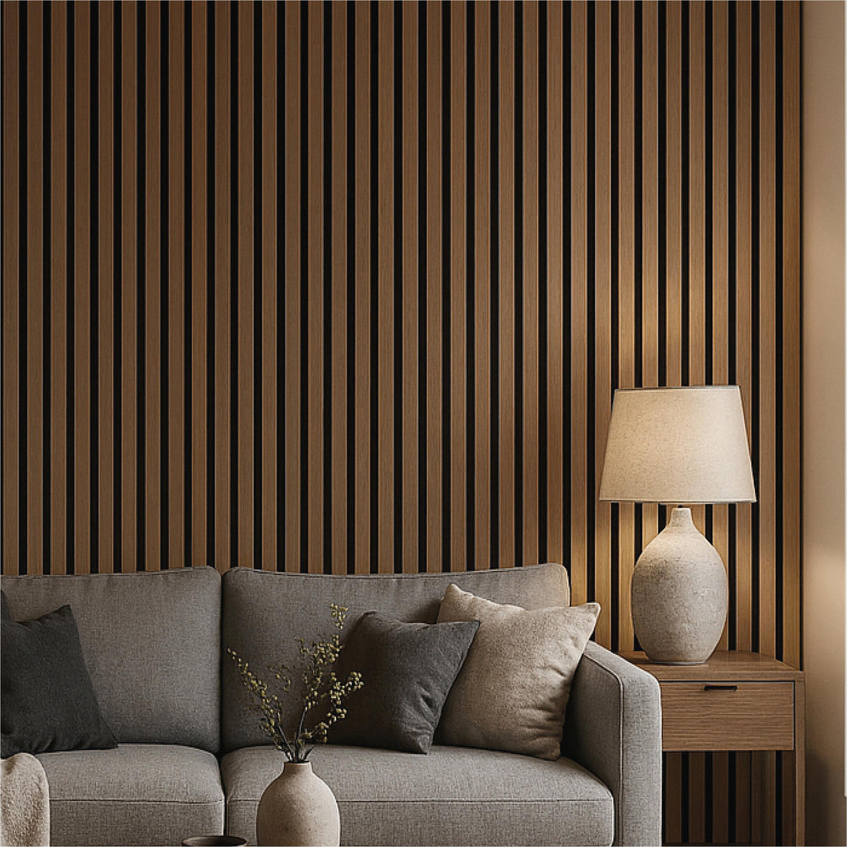 AKUSTIKPANEEL Echtholz  - Eichefarben, Basics, Holzwerkstoff/Kunststoff (244/56/1,8cm) - Novel