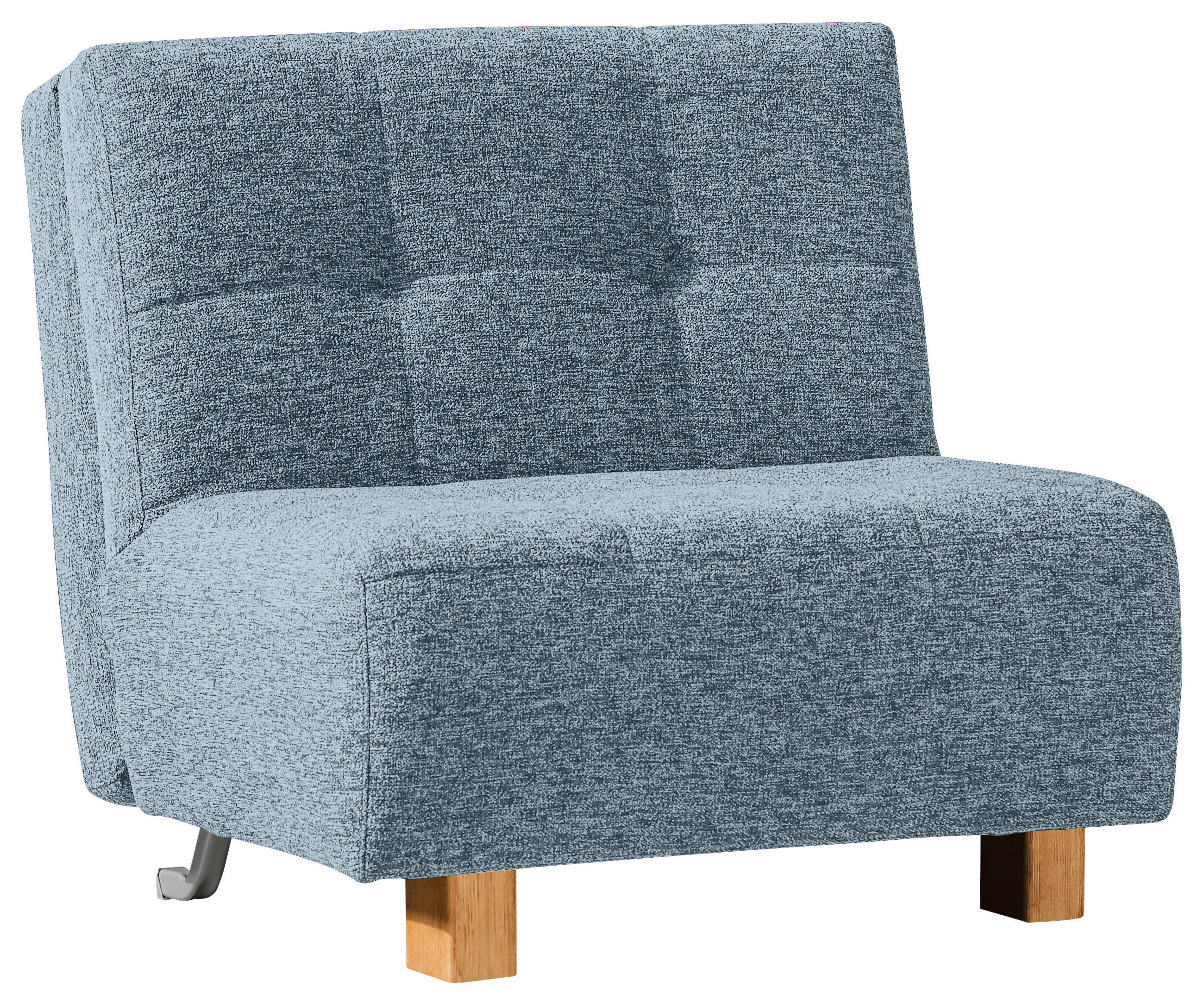 SCHLAFSESSEL Flachgewebe Hellblau Fußauswahl, Stoffauswahl, Liegefunktion  - Naturfarben/Hellblau, Design, Holz/Textil (85/92/102cm) - Novel