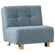 SCHLAFSESSEL Flachgewebe Hellblau Fußauswahl, Stoffauswahl, Liegefunktion  - Naturfarben/Hellblau, Design, Holz/Textil (85/92/102cm) - Novel