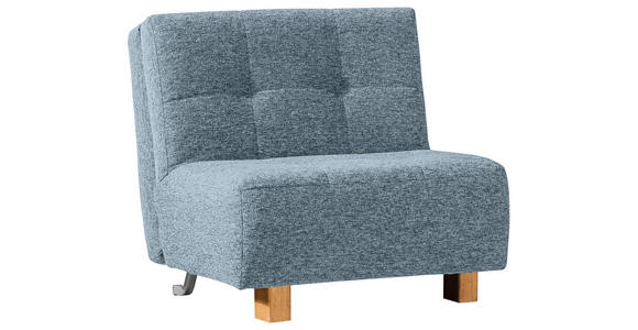 SCHLAFSESSEL Flachgewebe Hellblau Fußauswahl, Stoffauswahl, Liegefunktion  - Naturfarben/Hellblau, Design, Holz/Textil (85/92/102cm) - Novel