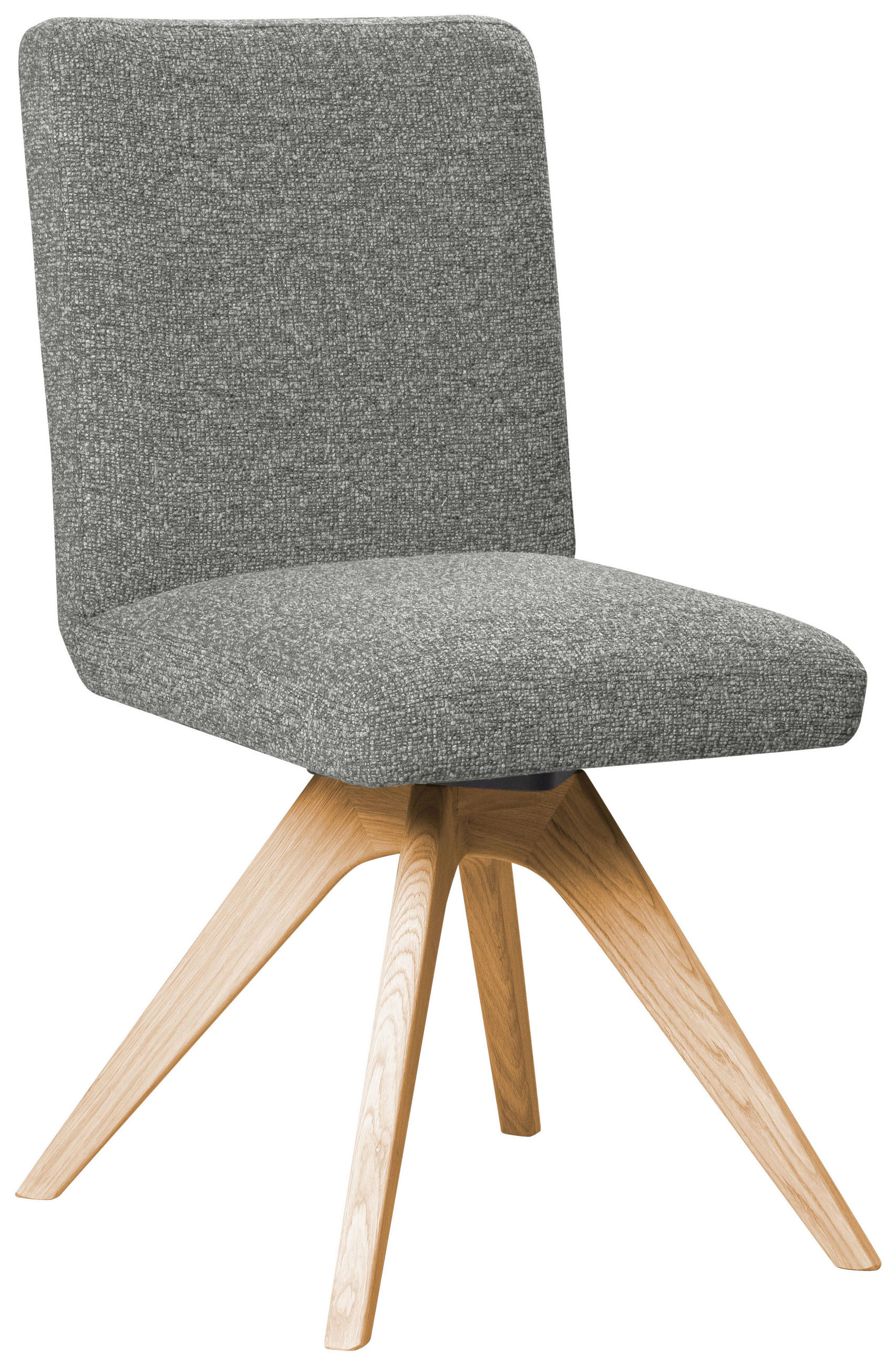 STUHL drehbar - Eichefarben/Grau, KONVENTIONELL, Holz/Textil (47/89/60cm) - Linea Natura