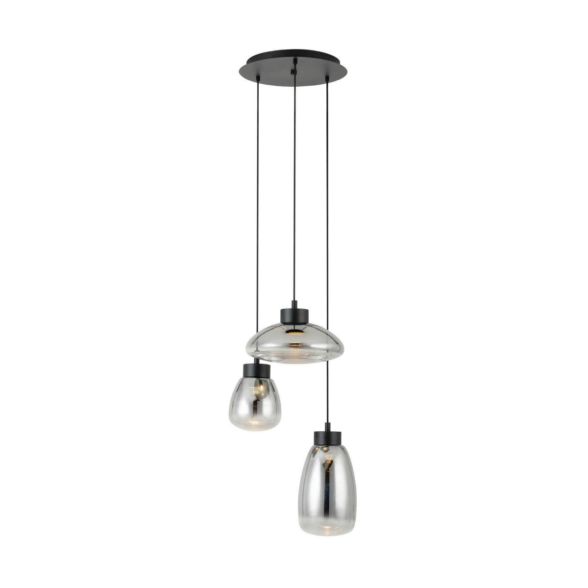 LED-HÄNGELEUCHTE 46,5/150 cm  - Schwarz, Design, Glas/Metall (46,5/150cm) - Eglo