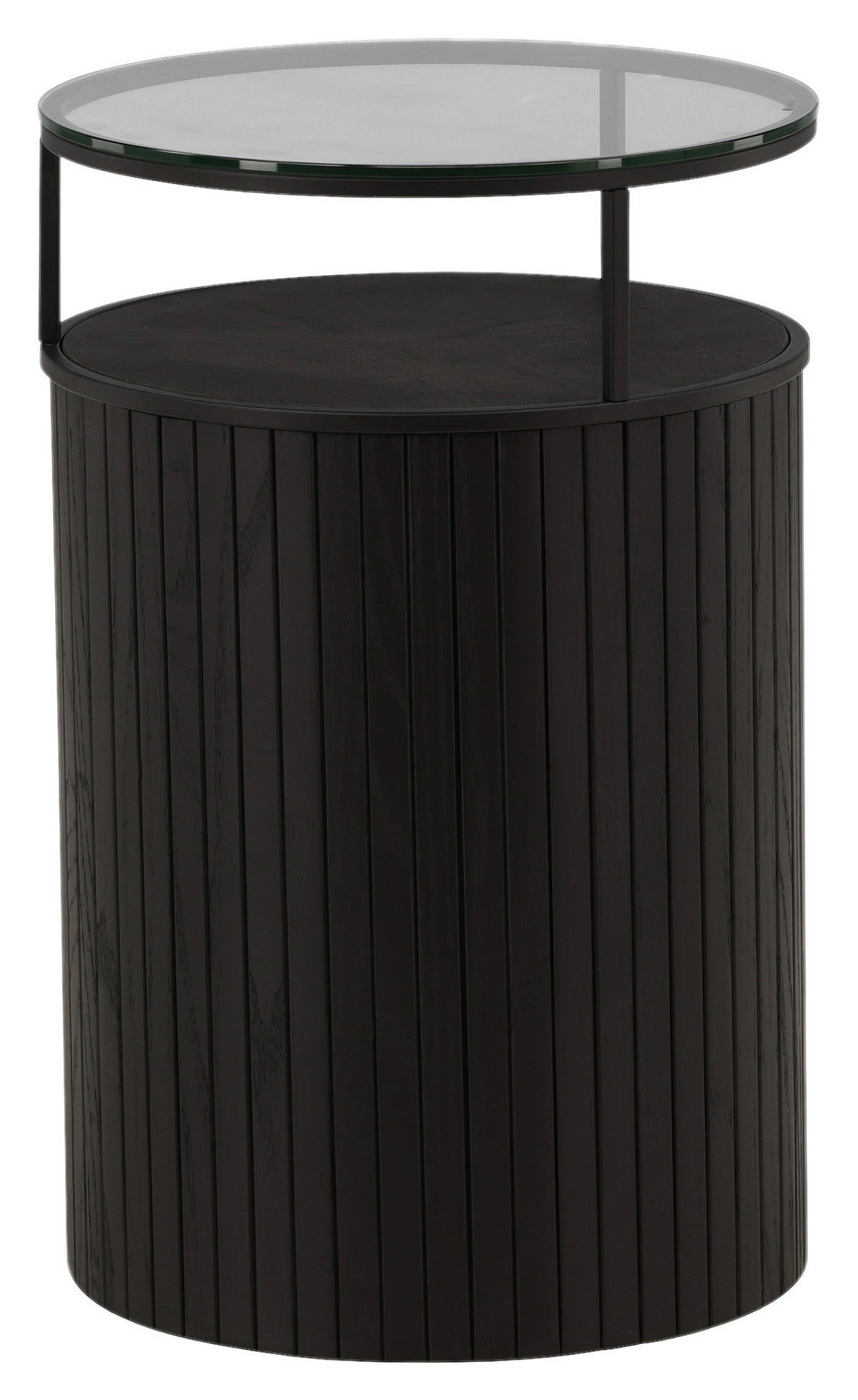 BEISTELLTISCH 37/37/58 cm Esche Schwarz rund  - Schwarz, Design, Glas/Holz (37/37/58cm) - Livetastic