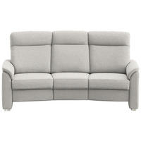 TRAPEZSOFA  in Flachgewebe Ecru  - Ecru/Alufarben, KONVENTIONELL, Textil/Metall (218/107/103cm) - Beldomo Comfort