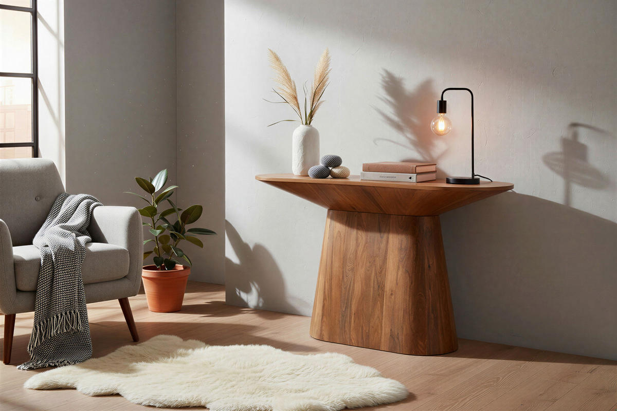 KONSOLENTISCH Mangoholz massiv Naturfarben  - Naturfarben, Design, Holz (120/40/77cm) - MID.YOU