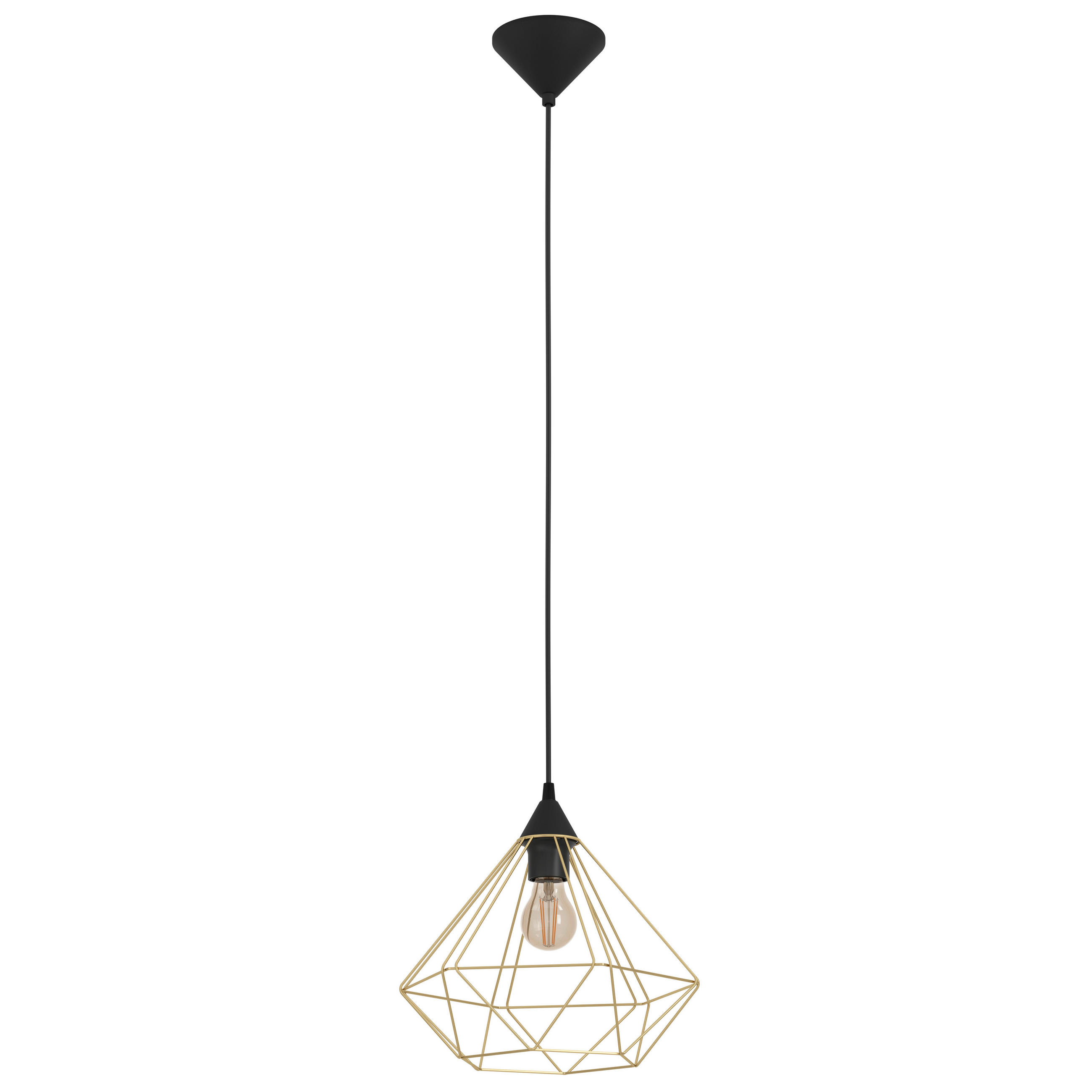 Lampă Suspendată 32,5/110 cm  - negru/alămiu, Trend, metal (32,5/110cm) - Marama