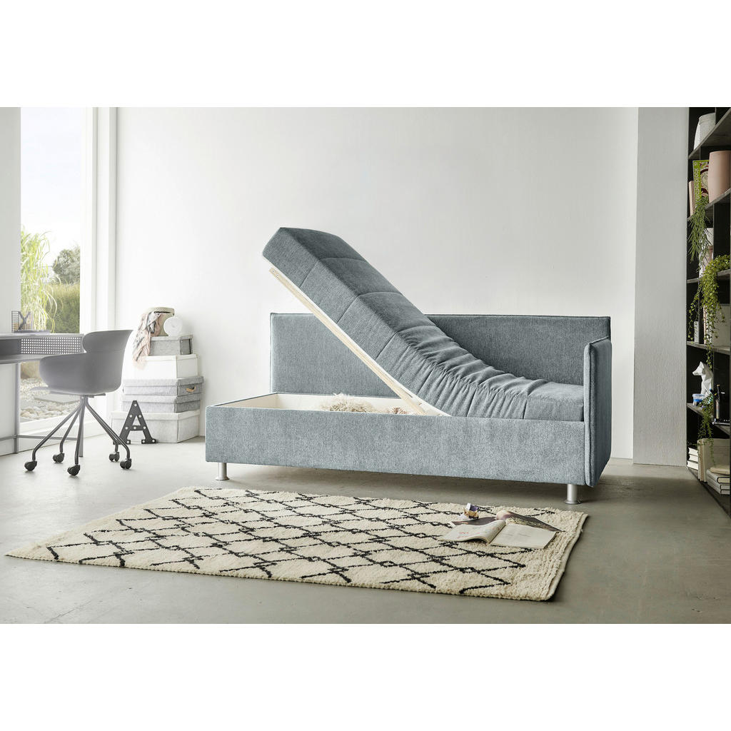 Thumbnail - Beldomo - Sleep Polsterliege, Türkis, Textil, furniert, H3, Höhe ca. 21 cm, 100x200 cm, Goldenes M, Made in EU, Bezug ab...