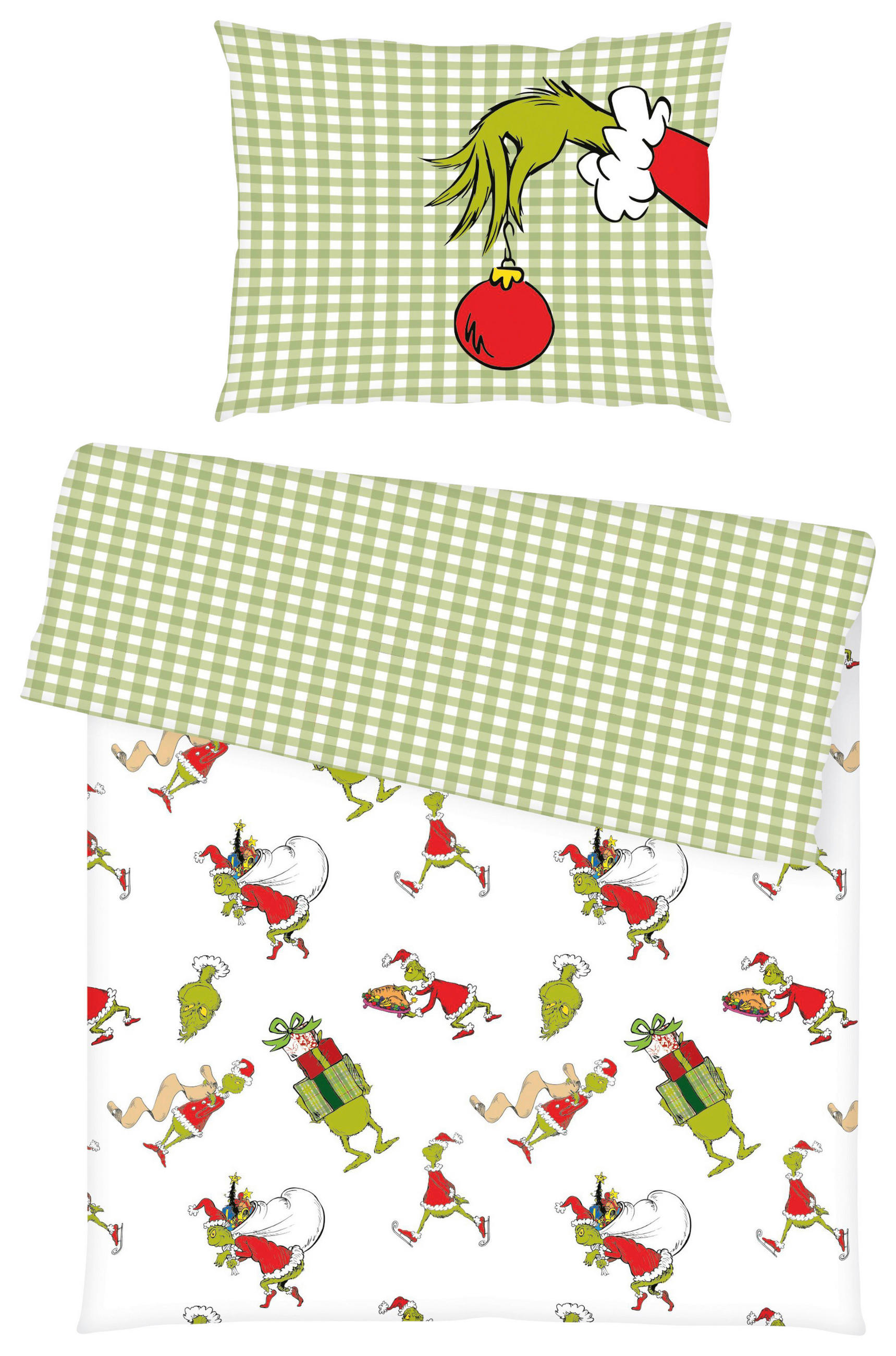 BETTWÄSCHE 2-teilig Grinch Flanell-Bettwäsche Flanell 140/200 cm  - Multicolor, Basics, Textil (140/200cm) - Herding