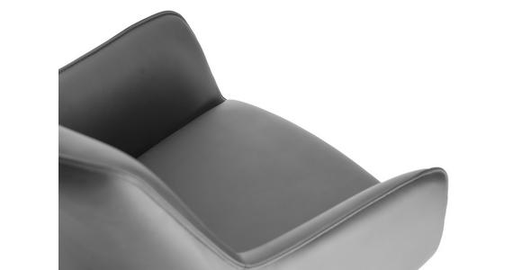 ARMLEHNSTUHL  Sitzfläche 360° drehbar, inklusive Armlehnen, automatische Rückholfunktion  Echtleder  - Schwarz, Design, Leder/Metall (59/87/62cm) - Novel