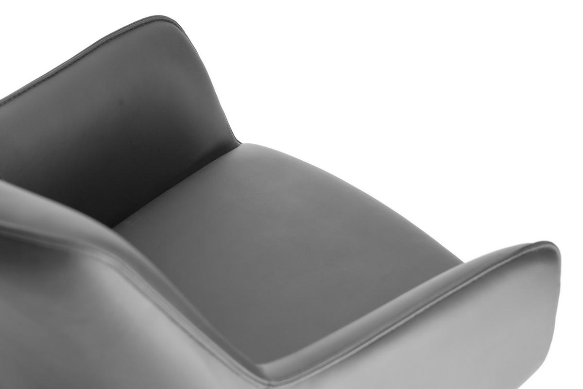 ARMLEHNSTUHL  Sitzfläche 360° drehbar, inklusive Armlehnen, automatische Rückholfunktion  Echtleder  - Schwarz, Design, Leder/Metall (59/87/62cm) - Novel