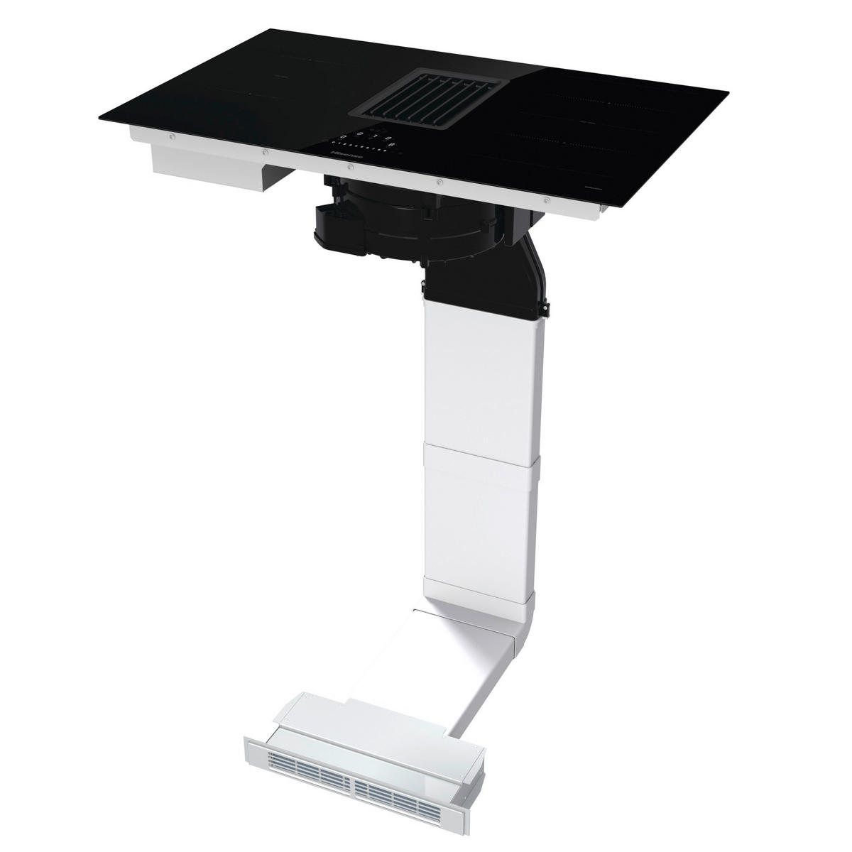 KOCHFELD-DUNSTABZUG-KOMBI  - Schwarz, Basics, Glas/Metall (83/23/52cm) - Hisense