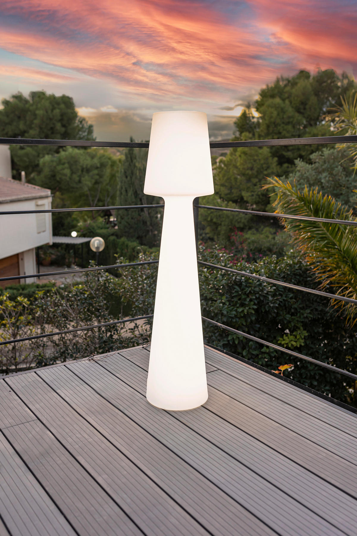 AUßENSTEHLEUCHTE LOLA 26,5/110 cm   - Transparent/Weiß, KONVENTIONELL, Kunststoff (26,5/110cm) - New Garden
