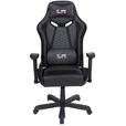 GAMINGSTUHL  in Lederlook, Mikrofaser Schwarz  - Schwarz, Design, Kunststoff/Textil (72/128-138/72cm) - Xora
