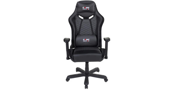 GAMINGSTUHL  in Lederlook, Mikrofaser Schwarz  - Schwarz, Design, Kunststoff/Textil (72/128-138/72cm) - Xora