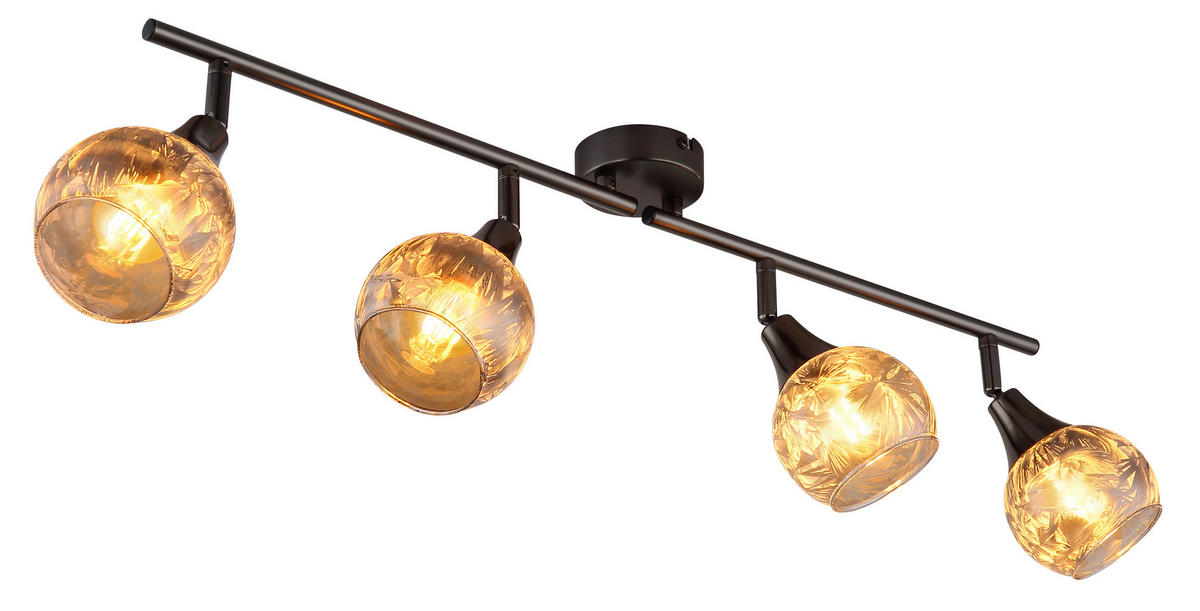 STRAHLER 70/98/19 cm   - Schwarzchrom/Grau, Basics, Glas/Metall (70/98/19cm) - Globo