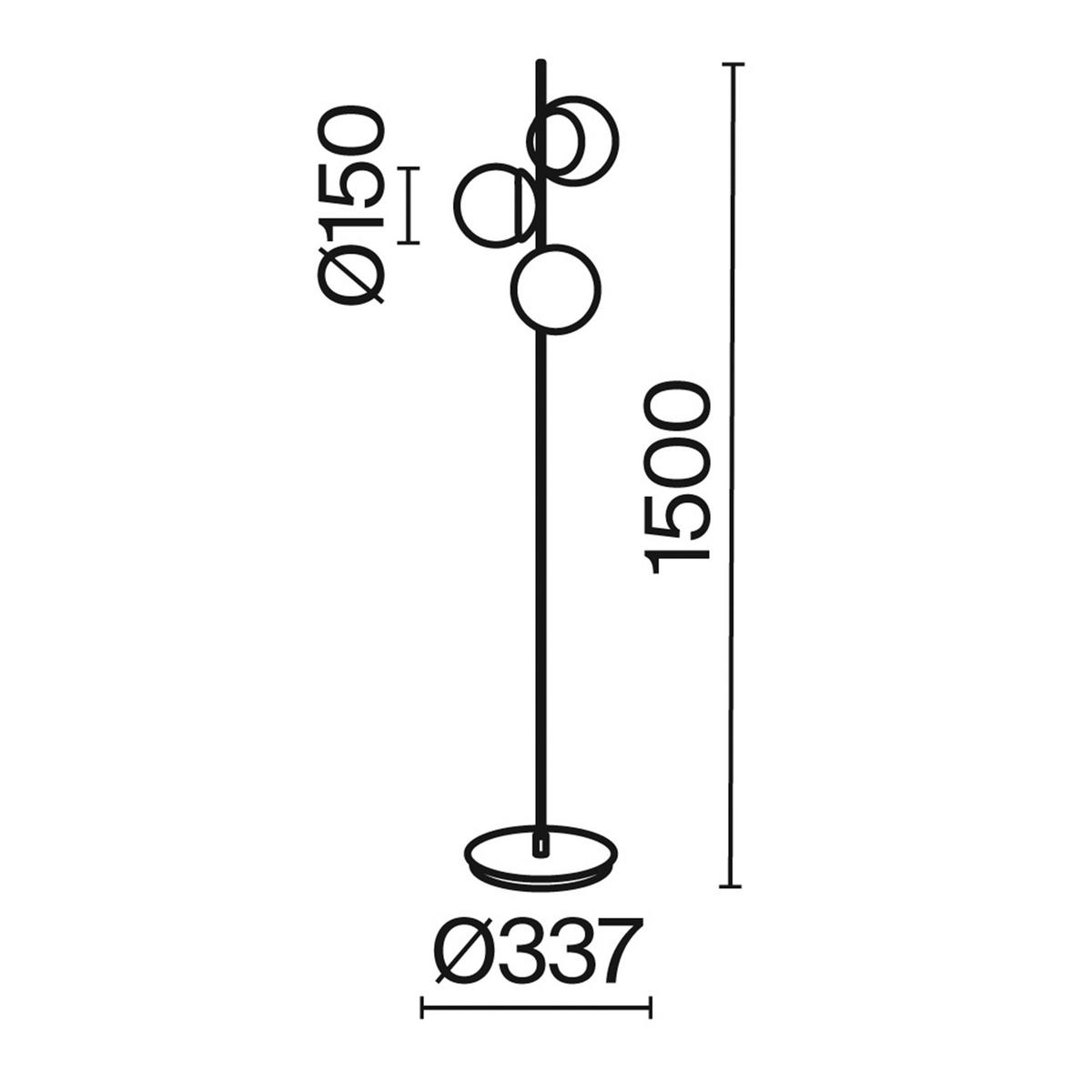 STEHLEUCHTE - Goldfarben/Schwarz, Trend, Glas/Metall (37,7/150/37,7cm) - MAYTONI