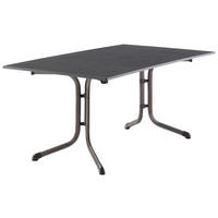 GARTENKLAPPTISCH 165/95/73 cm Kunststoff, Metall rechteckig  - Anthrazit/Grau, Basics, Kunststoff/Metall (165/95/73cm) - Sieger