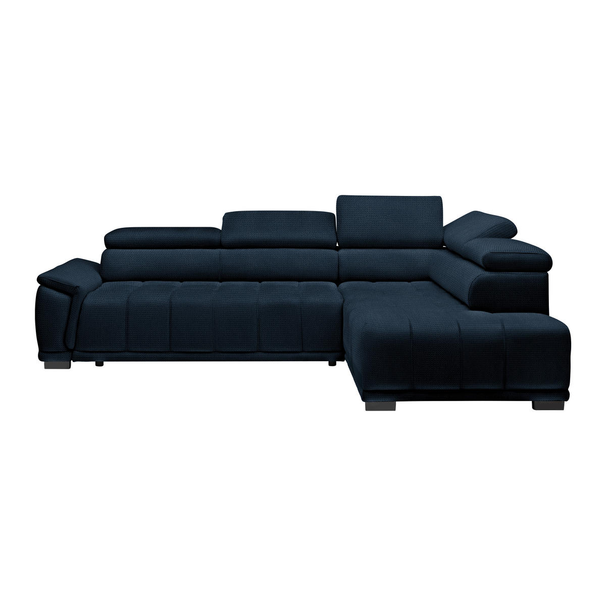 HÖRNSOFFA i chenille, vävt tyg mörkblå  - svart/mörkblå, Modern, textil/plast (283/106cm) - MID.YOU