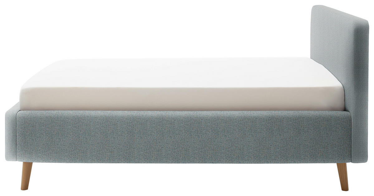 POLSTERBETT Lattenrost, Bettkasten 140/200 cm  in Türkis  - Türkis/Eichefarben, Design, Holz/Textil (140/200cm) - Xora