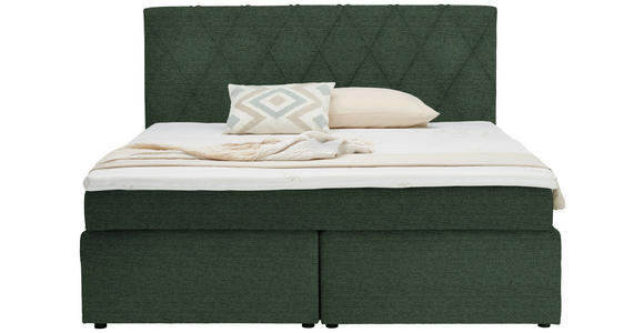 BOXSPRINGBETT 180/200 cm in Grün - Schwarz/Grün, Design, Kunststoff/Textil (180/200cm) - Xora