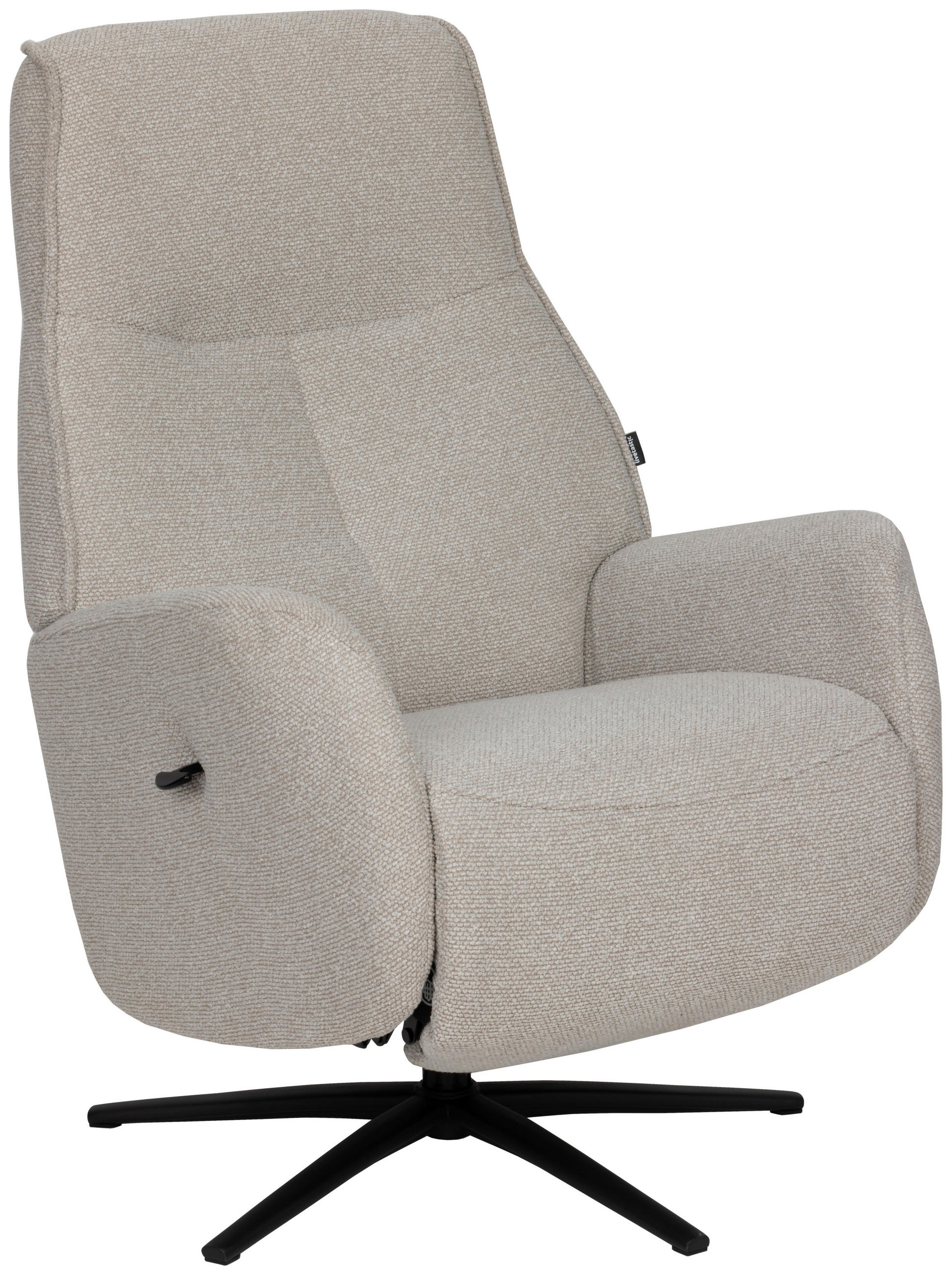RELAXSESSEL Webstoff    - Beige/Schwarz, Design, Holz/Textil (77/112/86cm) - Livetastic