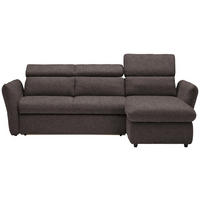 ECKSOFA in Mikrofaser Braun  240/172 cm  - Schwarz/Braun, Design, Kunststoff/Textil (240/172cm) - Stylife